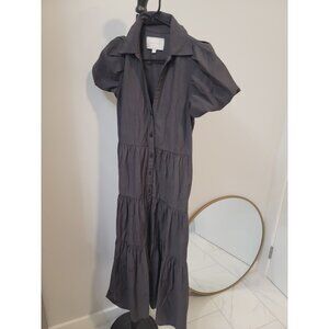 Brochu Walker Havana tiered midi dress  Bayou Neutral Gray Taupe